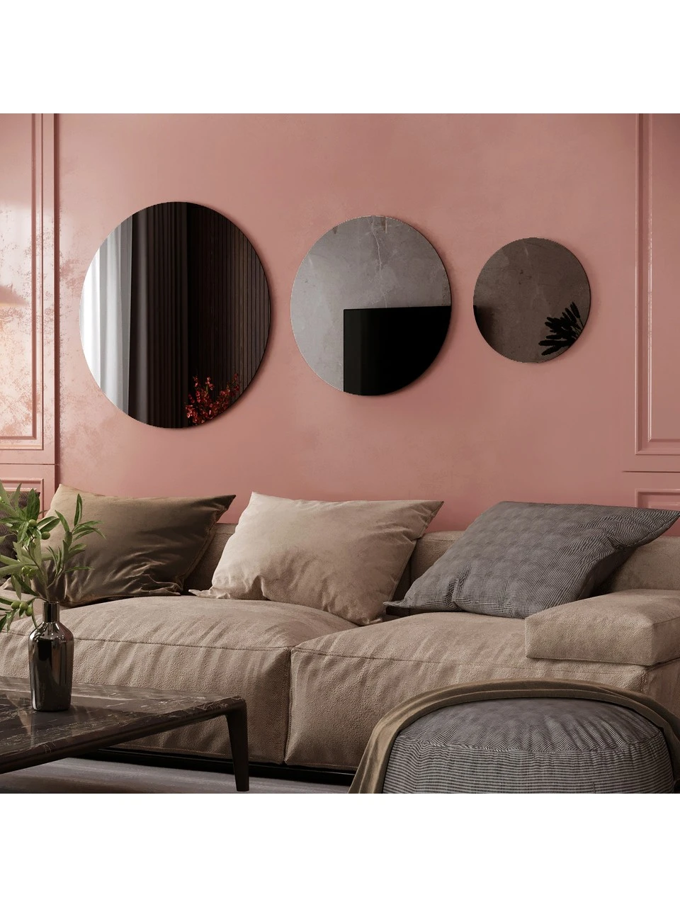 3 PARÇA 3 ÖLÇÜ YUVARLAK AYNA