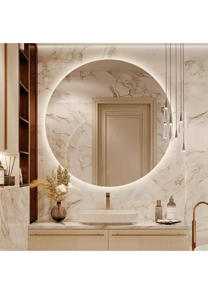 YUVARLAK AYNA LEDLİ ÇERÇEVESİZ